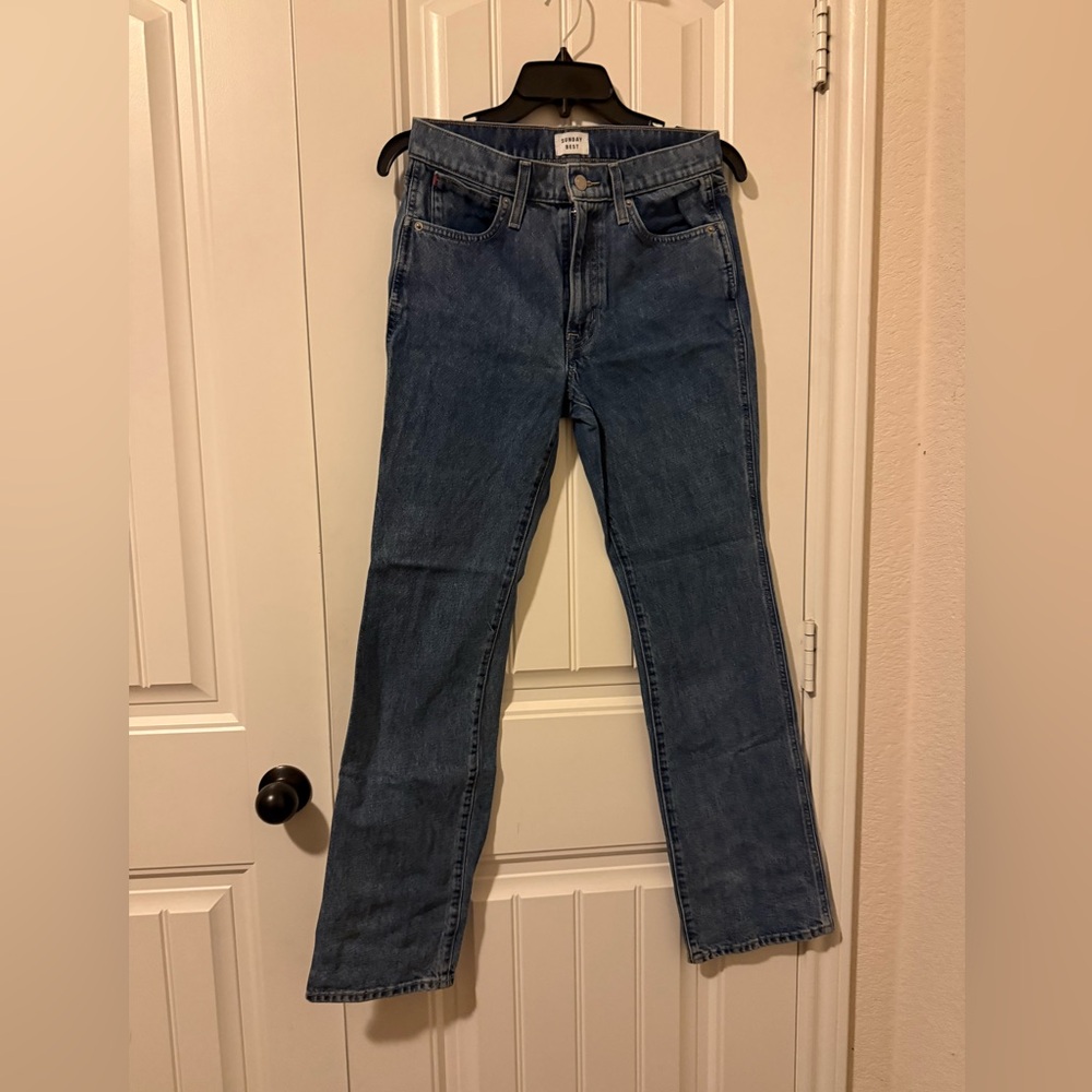 Sunday Best by Aritzia Blue Straight Leg Jeans